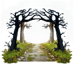Haunted Forest Path PNG Teb