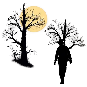 Haunted Forest Silhouette PNG 2