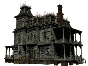 Haunted_ House_3 D_ Render PNG image