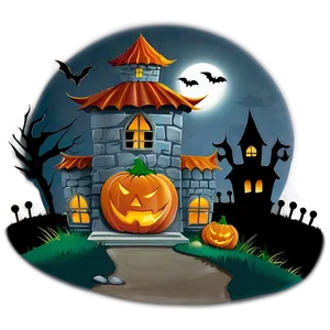 Haunted House Halloween Cartoon Png Ycv92 PNG image