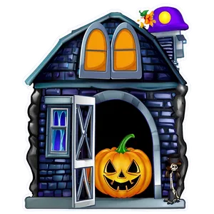 Haunted House Halloween Party PNG Aof
