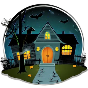 Haunted House Halloween Party PNG Qra68 PNG