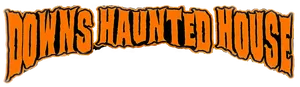 Haunted_ House_ Logo_ Orange_ Text PNG image