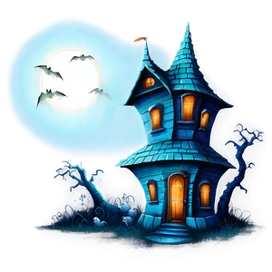 Haunted House Moonlit Night