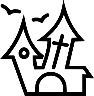 Haunted House Silhouette Graphic