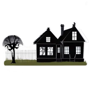 Haunted House Silhouette PNG 33