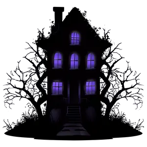Haunted House Silhouette PNG 67