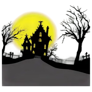 Haunted House Silhouette PNG Eki47