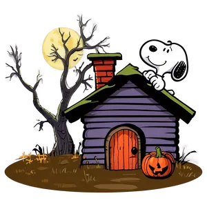 Haunted House Snoopy Halloween PNG Awk38 PNG