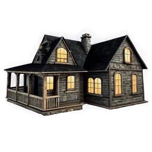 Haunted House With Bats PNG 05242024