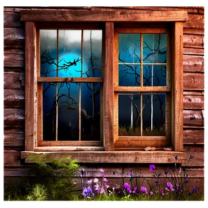 Haunted House With Broken Windows PNG 55