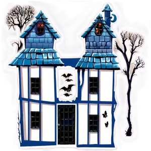 Haunted House With Broken Windows PNG Gpc