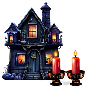 Haunted House With Candles PNG Eft PNG