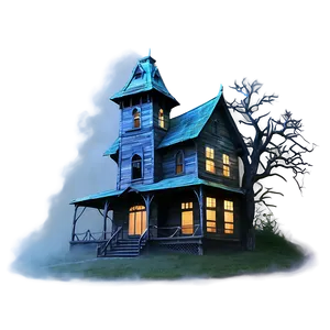 Haunted House With Fog PNG Udk52