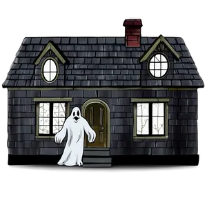 Haunted House With Ghostly Figures PNG Nfy5 PNG