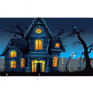 Haunted House With Glowing Windows PNG 11 PNG