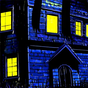 Haunted House With Glowing Windows PNG 79 PNG