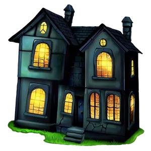 Haunted House With Glowing Windows PNG Jph60 PNG