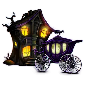 Haunted House With Phantom Carriage PNG Pyp PNG