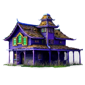 Haunted House With Spiders PNG 05242024