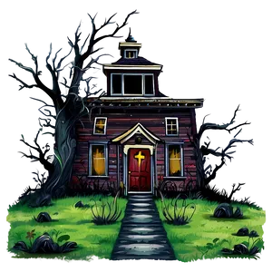 Haunted House With Spiders PNG Wxq9 PNG