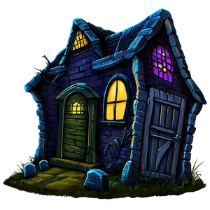 Haunted House With Tombstones PNG 05242024 PNG