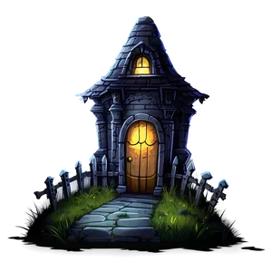 Haunted House With Tombstones PNG 05242024 PNG