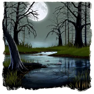 Haunted Swamp Graveyard Png 06122024 PNG image