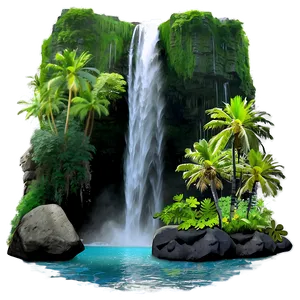 Hawaiian Islands Majestic Waterfalls PNG 06212024