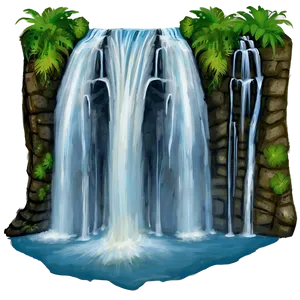 Hawaiian Islands Majestic Waterfalls PNG Gdd