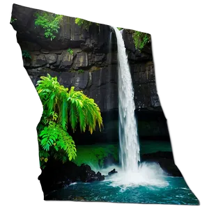 Hawaiian Islands Majestic Waterfalls PNG Omf