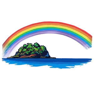 Hawaiian Islands Rainbow Over Beach Png 06212024 PNG image