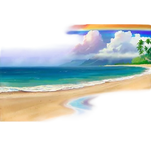 Hawaiian Islands Rainbow Over Beach Png 83 PNG image