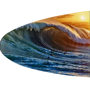 Hawaiian Islands Sunset Surfing Session PNG Thq