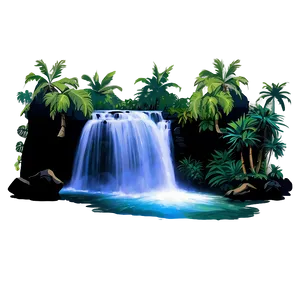 Hawaiian Islands Waterfall Oasis Png 06212024 PNG image