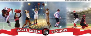 Hazel Green Trojans Sports Collage PNG image