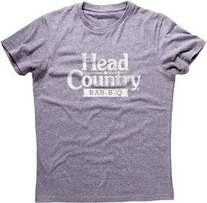 Head Country Bar B Q Gray T Shirt PNG image