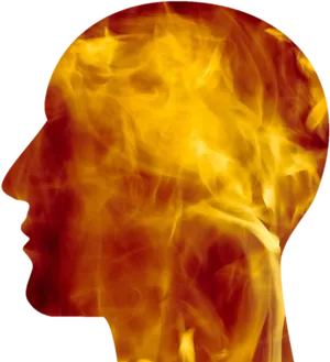Headache Conceptual Flaming Brain PNG image