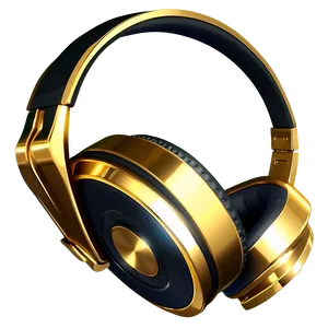 Headphones Gold Plated PNG 05042024