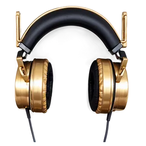 Headphones Gold Plated PNG Cts18