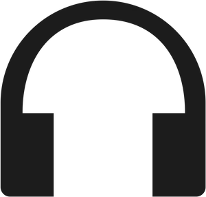 Headphones Icon Simple Black PNG image