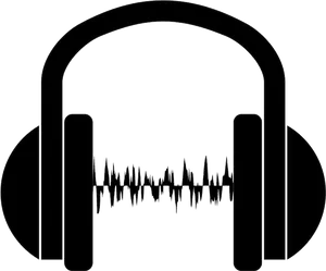 Headphones Soundwave Graphic PNG image