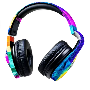 Headphones With Abstract Art Png 26 PNG image