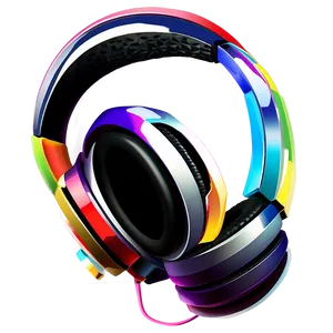Headphones With Abstract Art PNG Dop92