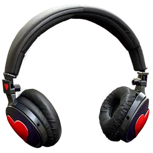 Headphones With Heart Design PNG 47