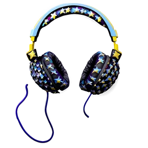 Headphones With Star Pattern PNG Urt