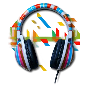 Headphones With Stripes Design Png 05042024 PNG image