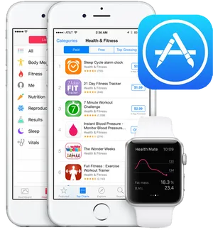 Health Fitness Apps Apple Devices PNG image