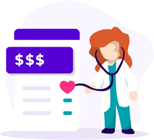 Healthcare Costs Management Illustration PNG image