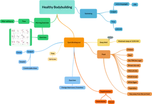 Healthy Bodybuilding Routine Mind Map PNG image